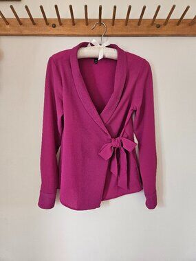 Bobeau Deep Pink Side-wrap Blouse - Size XSP